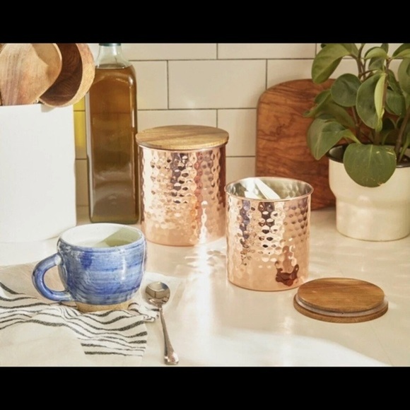 NIB Uncommon James | Hammered Copper Canister Set - Picture 4 of 5